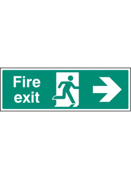 Fire Exit Right - 300x100mm Rigid Plastic