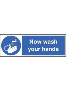 Now wash your hands 300x100mm - Rigid Plastic