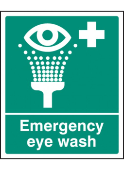 Emergency Eye Wash Sign 300x250mm - Rigid Plastic