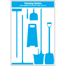 Cleaning Station Shadow Board 8 Piece - 1220x1800mm