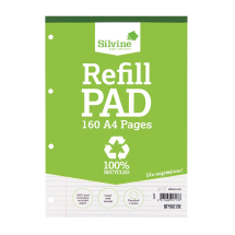 Silvine Everyday Recycled Ruled Refill Pad A4 (Pack of 6)