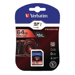 Verbatim Premium SDXC Memory Card Class 10 UHS-I U1 64GB