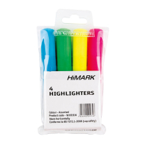 Assorted Hi-Glo Highlighters (Pack of 4)