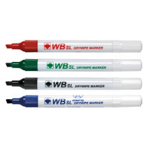 Assorted Whiteboard Markers Chisel Tip (Pack of 4)